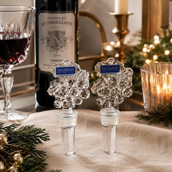 Waterford Other - Vintage Marquis Waterford Crystal Grape Wine Bottle Stoppers Set of 2 Barware